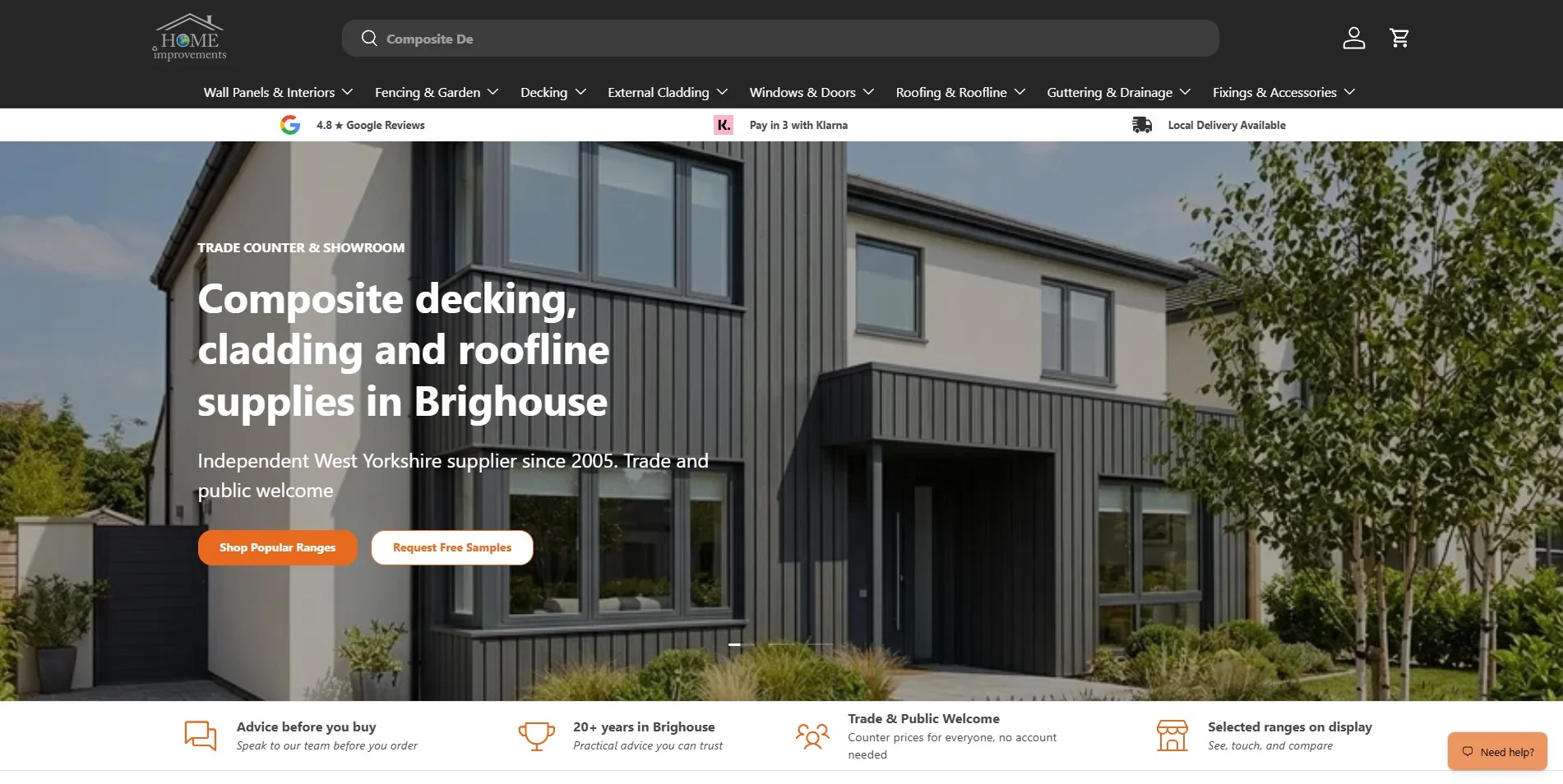 Current Home Improvement Supplies Shopify homepage